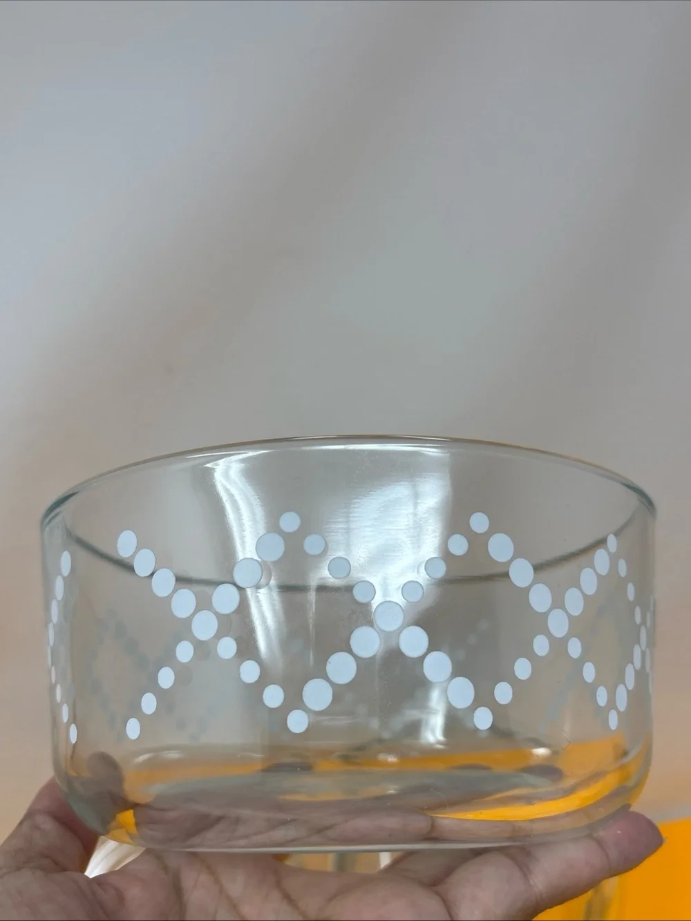 4 pc Stack of Vintage PYREX Glass Bowls with Blue and White Geometric Print used - Picture 11 of 16